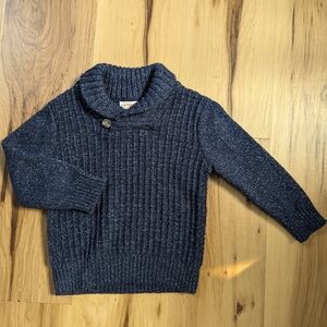 Toddler Boys Size 3T Navy Heathered Collared Knit Sweater